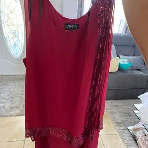 Cocktail Dres Burgundy Witt Sequin Detail